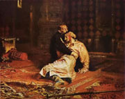 Painting by Repin - Ivan the Terrible killing his son